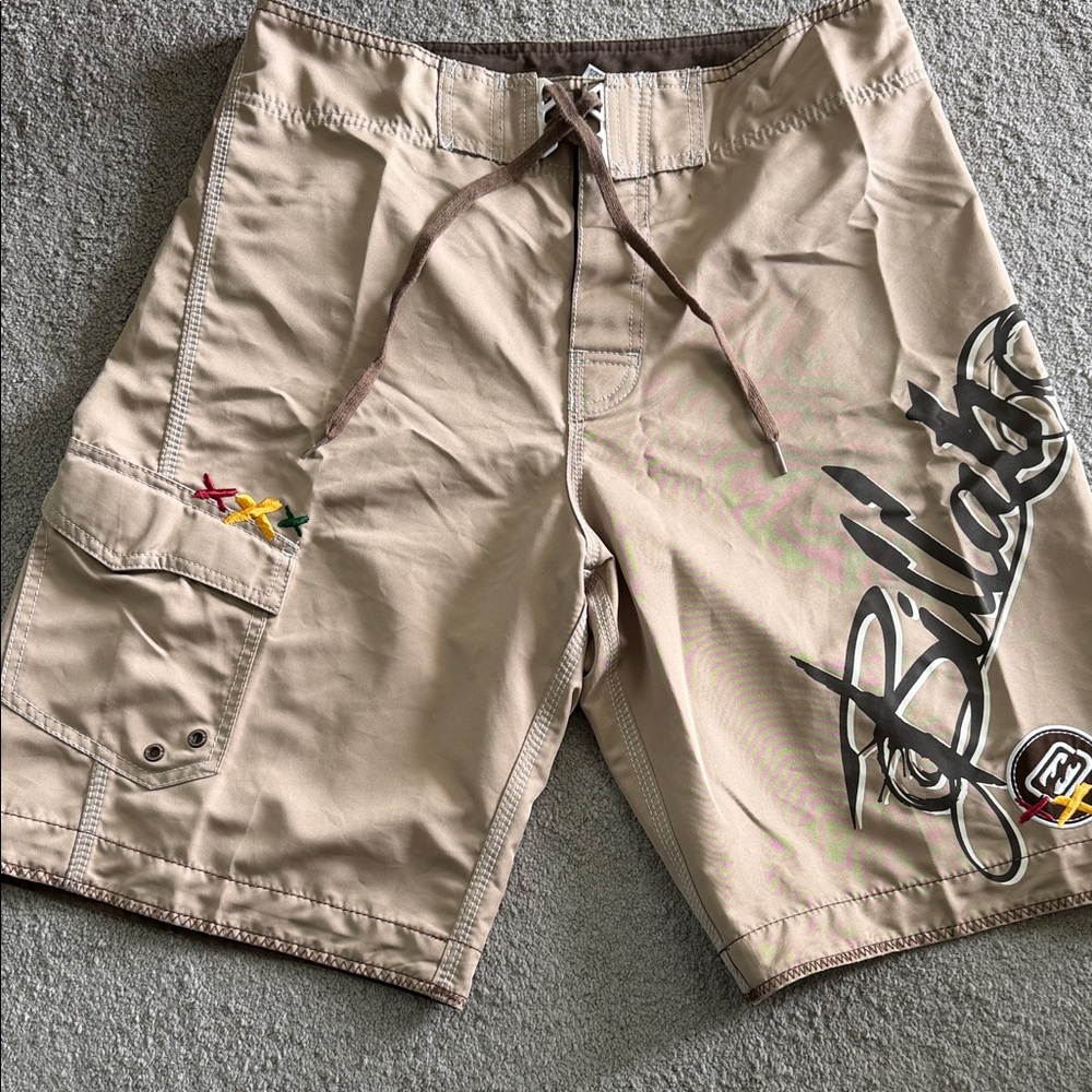 Billabong Men's Tan Cargo Boardshorts with Logo